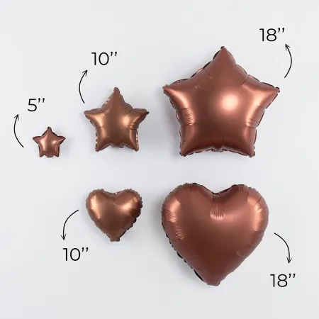 Шар (18''/46 см) Звезда, Шоколад, Сатин, 1 шт.