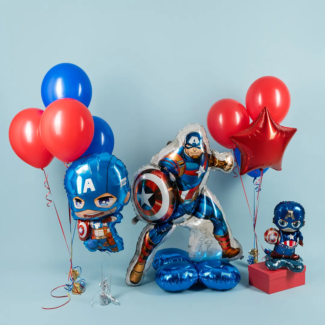 Шар 3D (23''/58 см) Фигура на подставке, Капитан, 1 шт. в уп.